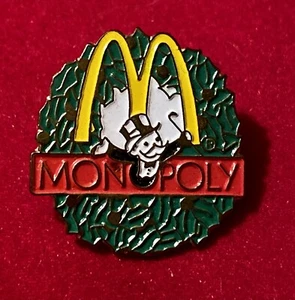 McDonalds Golden Arches Monopoly 1995 Pinback Button Pin Crew Badge - Picture 1 of 2