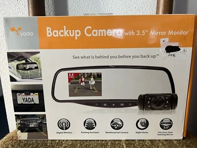 Yada Backup Camera with 3.5" Mirror Monitor Car Rear View Camera New Open Box  - Image 1 of 4