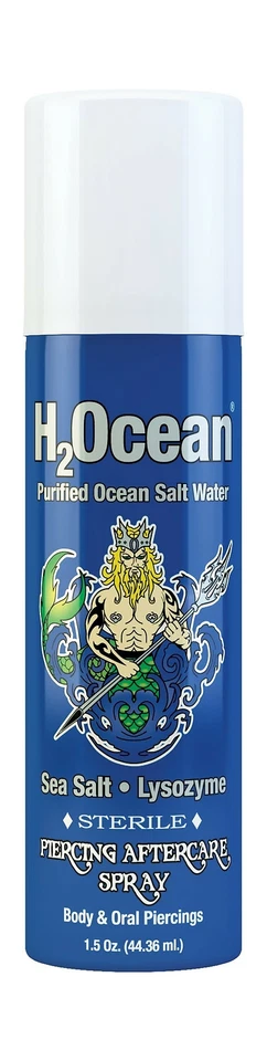 Spray de cuidado posterior H2Ocean Piercing 1,5 oz líquido Piel natural y segura sin gluten Foto 1 de 1