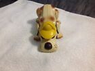 Vintage Hasbro Romper Room Plastic Digger Dog Bloodhound Yellow Hat Pull Toy