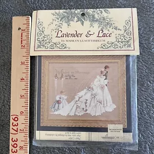 Lavender & Lace Wedding Cross Stitch Pattern Victorian Bride Groom Marriage (2z) - Picture 1 of 4