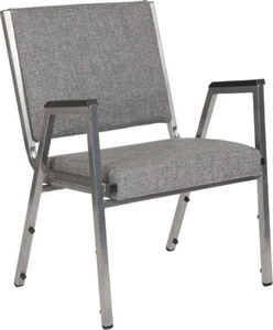 Antimicrobial Gray Fabric Bariatric Medical Office Chair - Waiting Room Chair - Picture 1 of 5