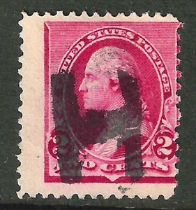 Sc #220 Misperf LETTER H Fancy Cancel 2 Cent Washington 1890-93 Banknote US 4F74 - Picture 1 of 2