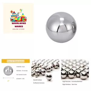 One Large 4" Inch Diameter Hardened Chrome Solid Steel Bearing Balls, Precisi... - Picture 1 of 6