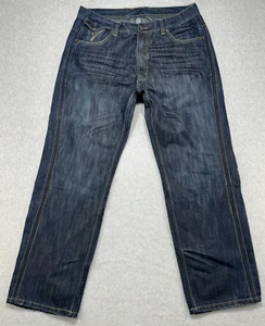 Jordan Craig Jeans Herren 36x32 Blau Distressed Whiskered Dark Straight Denim - Bild 1 von 12