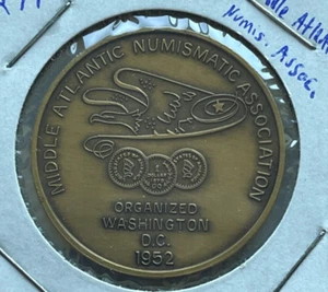 1977 Middle Atlantic Numismatic Association 25th Anniversary Bronze Token - B1 - Picture 1 of 2