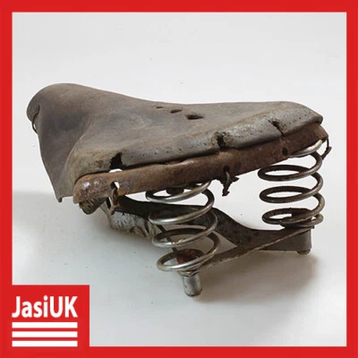 assento selim confortável suspensão mola bicicleta bicicleta bicicleta couro marrom antigo - Imagem 1 de 4