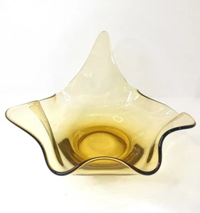 Pañuelo vintage vikingo cuenco de vidrio ámbar monja voladora épico 1160 plato de caramelo MCM - Imagen 1 de 12