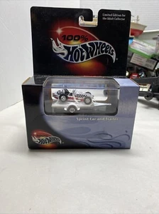 Hot Wheels 100% Custom SPRINT CAR and TRAILER Limited Edition Real Rubber NIB - Bild 1 von 3