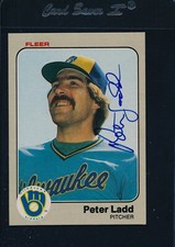 1983 Fleer #37 Peter Ladd Brewers Signed Auto *27505