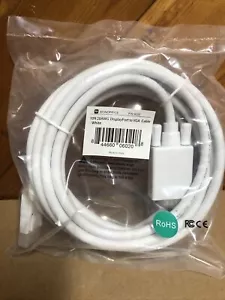 Monoprice DisplayPort to VGA Cable 10 Feet White | 28AWG, Gold Plated Connectors - Picture 1 of 2