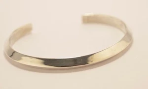 925 Sterling Silver Cuff Bangle Bracelet. 22 grams, 5.8" - Picture 1 of 12