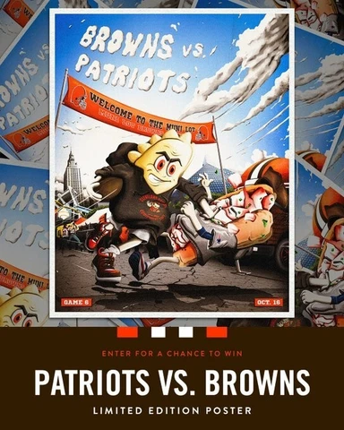 Cleveland Browns New England Patriots Gameday Poster Perogi vs Lobster-Oct 16th Cover
