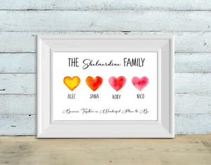 Customised family names print, personalised family wall print, family wall decor - Picture 1 of 3