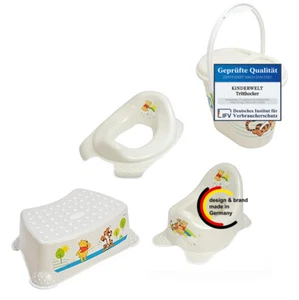 Winnie Pooh 4er Set perlweiss Kindertopf + WC Aufsatz + Hocker + Windeleimer - Bild 1 von 7