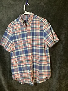 Camicia da uomo Vineyard Vines Classic Fit Tucker taglia M blu rosa a quadretti abbottonata - Foto 1 di 4