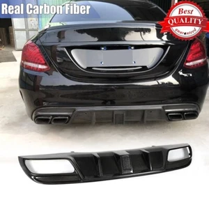Real Carbon Rear Bumper Diffuser For Mercedes Benz W205 C250 C43 C63 2015-20 - Picture 1 of 13