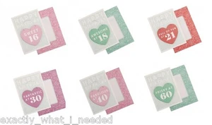 Birthday Age Number Card & Hanger/Hanging Detachable Heart/Plaque With Envelope - Picture 1 of 19