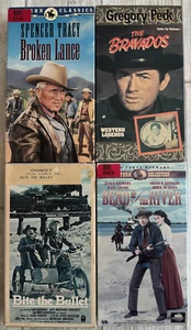 4 VHS Western Set Broken Lance The Bravados Bend Of The River Bite The Bullet - Picture 1 of 3