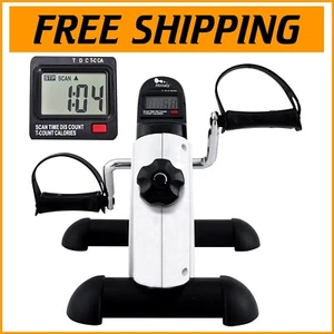 Compact Under Desk Bike Exerciser with Adjustable Resistance and LCD Display - Picture 1 of 9
