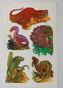 Current Inc Stickers Dinosaurs Prehistoric Paleontology 1 Sheet 9"x 5.5" Vintage - Picture 1 of 2