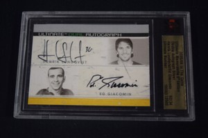 Ed Giacomin Henrik Lundqvist 2005-06 Ultimate Memorabilia Double Autograph /34