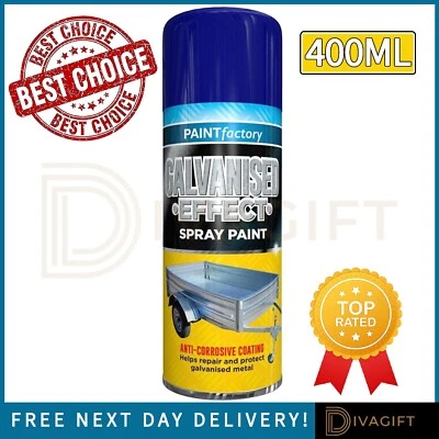 GALVANISED EFFECT SPRAY PAINT REPAIR PROTECT ANTI CORROSION CORROSIVE COAT 400ML - Image 1 of 4