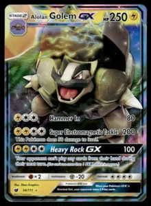Pokémon Alolan Golem GX purpurrote Invasion Holo Ultra selten 34/111 - Bild 1 von 2