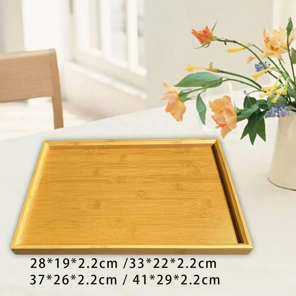 Bamboo Serving Tray Food Tray Multipurpose Portable Breakfast Coffee Table Tray - Image 1 of 1