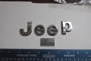 Factory 2020-2025 Jeep  with flag  Chrome color emblem Free Shipping - Picture 1 of 4
