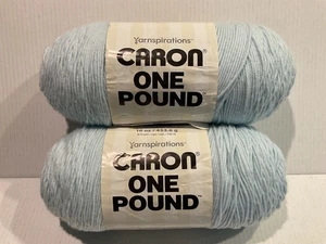 2ct Yarnspirations Caron One pound yarn mint green acrylic 16 oz 812 yd each - Picture 1 of 4