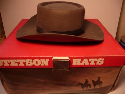 Sombrero de Vaquero STETSON Rancho Gris Fieltro Castor Con Caja 7 1/4 De Colección Foto 1 de 4