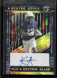 2022 Leaf Valiant Kaytron Allen Rising Stock Black Ice Auto /15 Penn St. #RS-KA1 - Picture 1 of 2