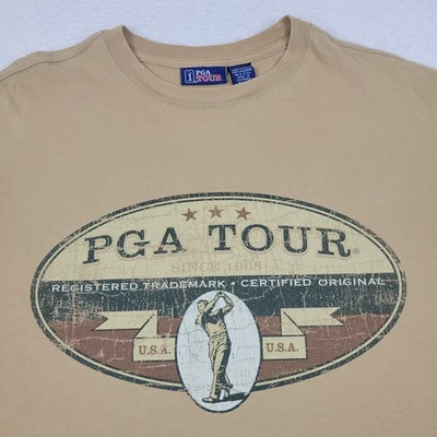 Camisa de golf PGA Tour manga corta cuello redondo para hombre XL tostada 100 % algodón Foto 1 de 4