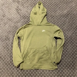 Nike Hoodie Youth XL Sweatshirt Pullover Fleece Lined Green Sportswear Boys Kids - Picture 1 of 3