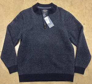 Pendleton Men's L Navy/Indigo Washable Wool Half Zip Sweater Jumper - Picture 1 of 3