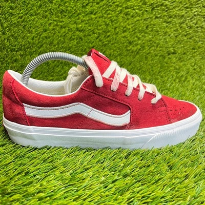 Tênis Vans SK8-Low feminino tamanho 9 vermelho branco caminhada skate ao ar livre - Imagem 1 de 4