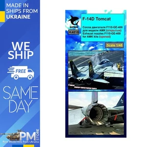 Katran 4818 1/48 F-14D Tomcat Ugelli di Scarico Motore F-110-GE-400 aperto per AMK - Foto 1 di 5