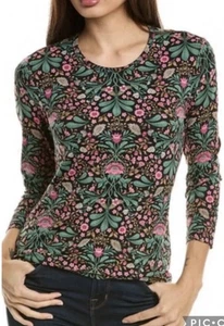 J. McLaughlin Women's Signature Tee Black/Hot Pink Manor Floral | Sz M NWOT - Picture 1 of 10