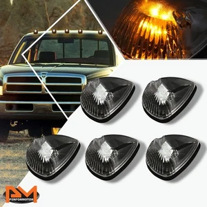 5Pcs Cab Roof Running Light Black Housing Yellow LED For 94-98 Dodge Ram Truck - Picture 1 of 5