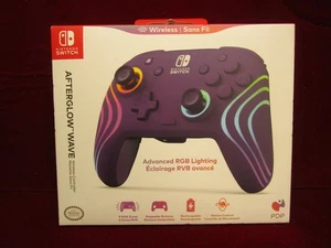 NINTENDO SWITCH AFTERGLOW WAVE WIRELESS RGB CONTROLLER PURPLE-NEW IN BOX - Picture 1 of 5