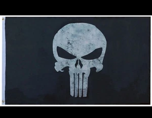 The PUNISHER Skull Black Premium Quality 3'x5' Poly Nylon 68D Flag Banner - Picture 1 of 1