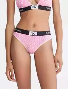 Tanga brasileña de cintura alta QF7221-690 1996 Calvin Klein para mujer (X-LARGE) NUEVO CON ETIQUETAS - Imagen 1 de 4