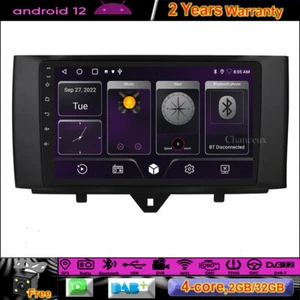 9"Android 12 Autoradio Carplay Stereo GPS SAT Navi DAB For Mercedes Smart fortwo - Picture 1 of 12