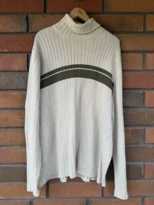 Vintage Old Navy Pullover Y2K Grunge Rollkragen gerippt | creme grün | Gr. XXL - Bild 1 von 14