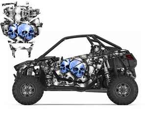 Kit de calcomanías gráficas Polaris RZR PRO XP PRO R 2020-22 Bone Yard Skulls 9800 azul - Imagen 1 de 10