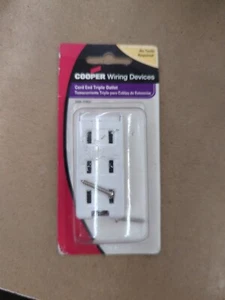COOPER WIRING DEVICE CORD END TRIPLE OUTLET - 10A-125V - WHITE - 2603P-PT - Picture 1 of 3