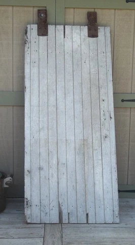 BARN DOOR Farmhouse 77" AUTHENTIC Vintage OLD Door FARM DOOR Salvaged & Rollers Cover