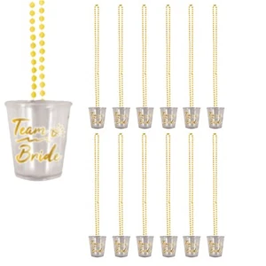 12x Team Bride Shot Glass Necklaces Hen Do Party Drinking Games Girls Night Out - Picture 1 of 5