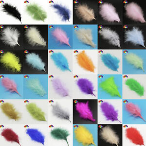 50pcs Veniard Marabou Fluffy Turkey Feathers 8-15cm 27 Colours DIY Art Craft